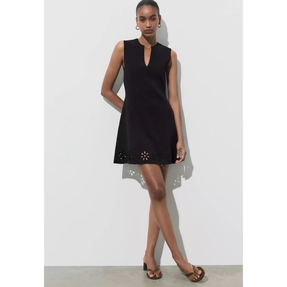 KNIT DRESS WITH OPENWORK EMBROIDERY